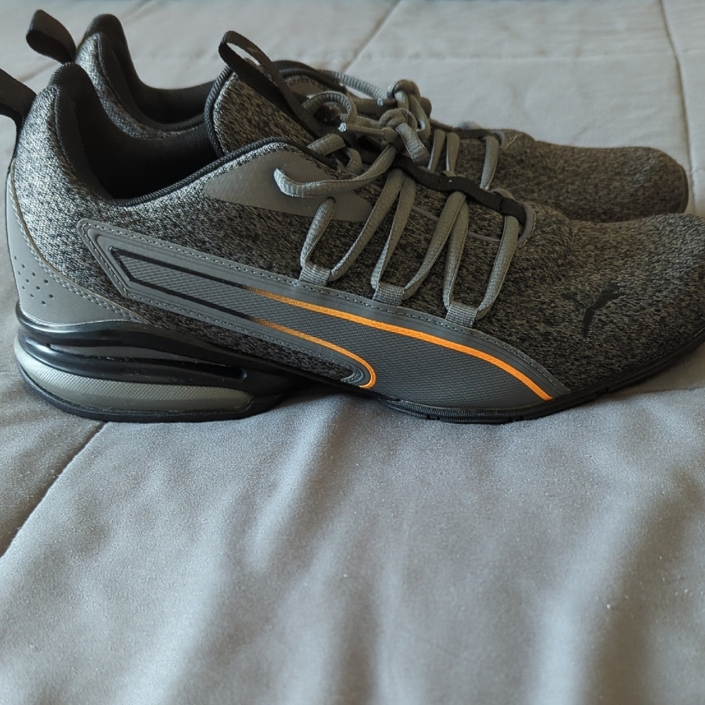 Puma Men's Athletic Shoes in Gray and Orange